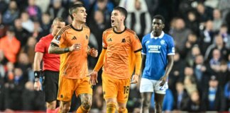 La Roma ritrova la vittoria in Europa, decisivi Soulé e Pellegrini a Glasgow